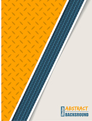 Image showing Abstract orange plate brochure with blue tire stripe