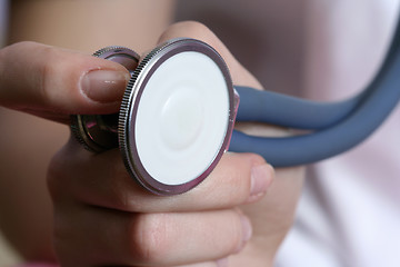 Image showing Portrait of a young doctor with stethoscope.