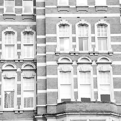 Image showing window in europe london old red brick wall and      historical 