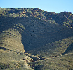 Image showing valley hill   in   africa morocco the atlas dry mountain ground 