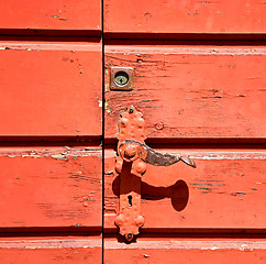 Image showing door in italy old ancian wood and trasditional  texture nail