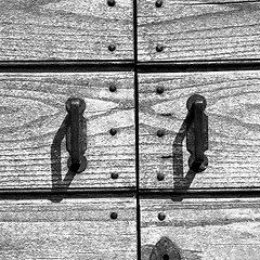 Image showing door    in italy old ancian wood and traditional  texture nail