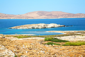 Image showing temple  in delos greece the historycal   and old ruin site