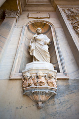 Image showing marble in  historical construction italy   and statue