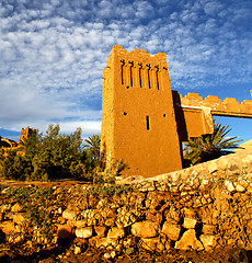 Image showing africa  in histoycal maroc  old construction  and the blue cloud