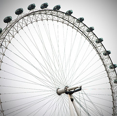 Image showing london eye in the spring sky and white clouds