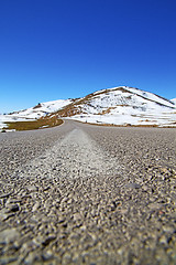 Image showing hill in   africa morocco the wild angle asphalt street  isolated