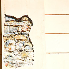 Image showing  cracked  step   brick in  italy old wall and texture material t