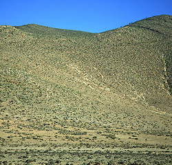 Image showing valley in   africa morocco the atlas dry mountain ground isolate