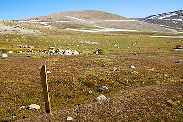 Image showing hill in   africa morocco the atlas valley  