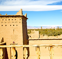 Image showing brown old  construction in  africa morocco and  clouds  near the