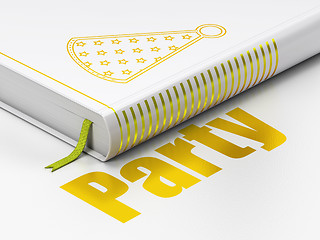 Image showing Entertainment, concept: book Party Hat, Party on white background