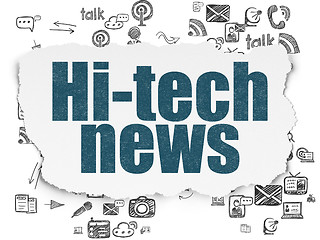 Image showing News concept: Hi-tech News on Torn Paper background