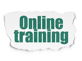 Image showing Learning concept: Online Training on Torn Paper background