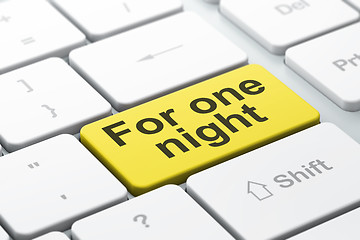 Image showing Vacation concept: For One Night on computer keyboard background