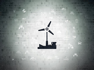 Image showing Industry concept: Windmill on Digital Paper background