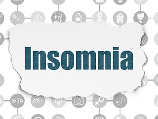 Image showing Healthcare concept: Insomnia on Torn Paper background