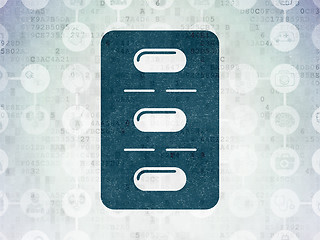 Image showing Medicine concept: Pills Blister on Digital Paper background