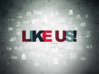 Image showing Social media concept: Like us! on Digital Paper background