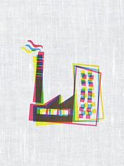 Image showing Industry concept: Industry Building on fabric texture background