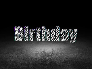 Image showing Entertainment, concept: Birthday in grunge dark room