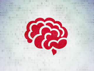 Image showing Medicine concept: Brain on Digital Paper background