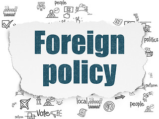 Image showing Politics concept: Foreign Policy on Torn Paper background