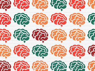 Image showing Science concept: Brain icons on wall background