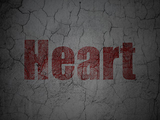 Image showing Health concept: Heart on grunge wall background