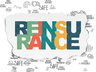 Image showing Insurance concept: Reinsurance on Torn Paper background