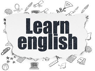 Image showing Education concept: Learn English on Torn Paper background