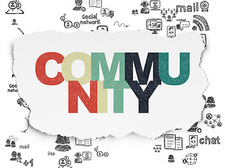 Image showing Social media concept: Community on Torn Paper background