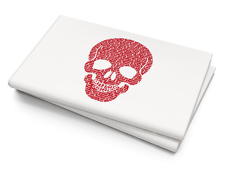 Image showing Health concept: Scull on Blank Newspaper background