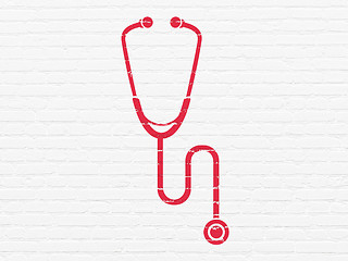 Image showing Healthcare concept: Stethoscope on wall background