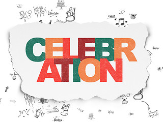 Image showing Holiday concept: Celebration on Torn Paper background