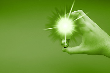 Image showing Background with lit lightbulb