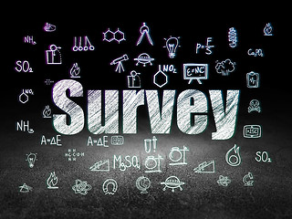 Image showing Science concept: Survey in grunge dark room