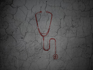 Image showing Medicine concept: Stethoscope on grunge wall background