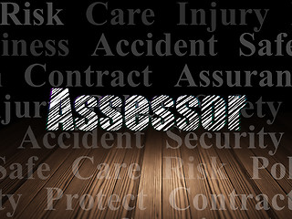 Image showing Insurance concept: Assessor in grunge dark room