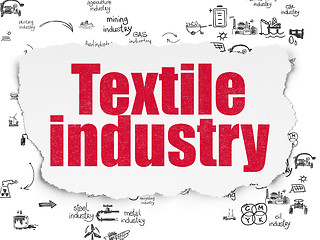 Image showing Manufacuring concept: Textile Industry on Torn Paper background