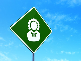 Image showing Law concept: Judge on road sign background