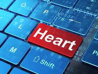 Image showing Medicine concept: Heart on computer keyboard background