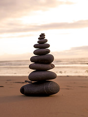Image showing Sea stones stacked