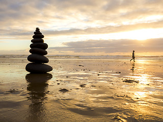 Image showing Sea stones stacked