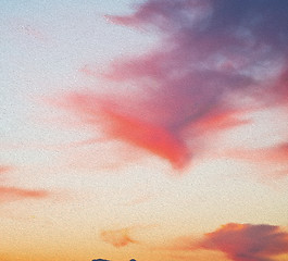 Image showing mountain in morocco africa lans and red sunrise