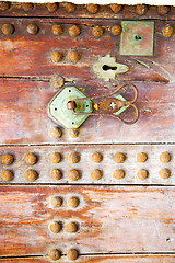 Image showing brown  morocco in africa the old wood  facade red 