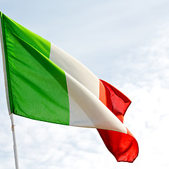 Image showing italy   waving flag in the blue sky  colour and wave