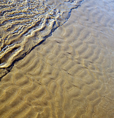 Image showing morocco in africa brown coastline wet sand beach near atlantic o