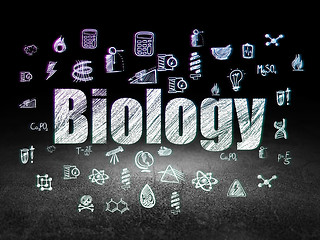 Image showing Science concept: Biology in grunge dark room