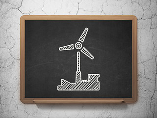 Image showing Industry concept: Windmill on chalkboard background
